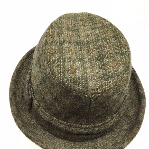 Vintage Fifth Avenue New York Flip It Wool Tweed Fedora Trilby Hat Brown Sz 7 - Picture 5 of 12